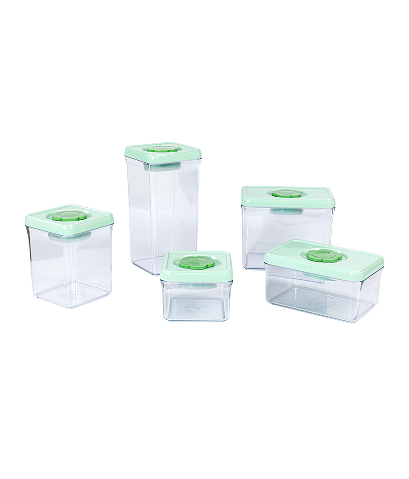 Tritan Square ซิลิโคนซีลกันความชื้น Fresh Keeping Home Kitchen Storage Container